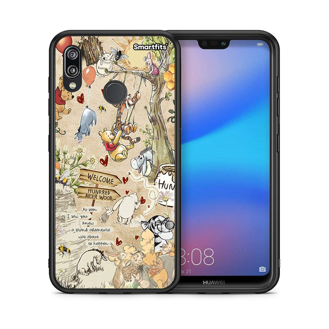Θήκη Huawei P20 Lite Happy Friends από τη Smartfits με σχέδιο στο πίσω μέρος και μαύρο περίβλημα | Huawei P20 Lite Happy Friends case with colorful back and black bezels