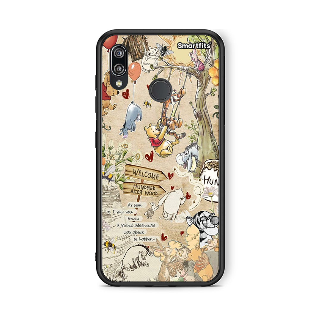 Huawei P20 Lite Happy Friends θήκη από τη Smartfits με σχέδιο στο πίσω μέρος και μαύρο περίβλημα | Smartphone case with colorful back and black bezels by Smartfits