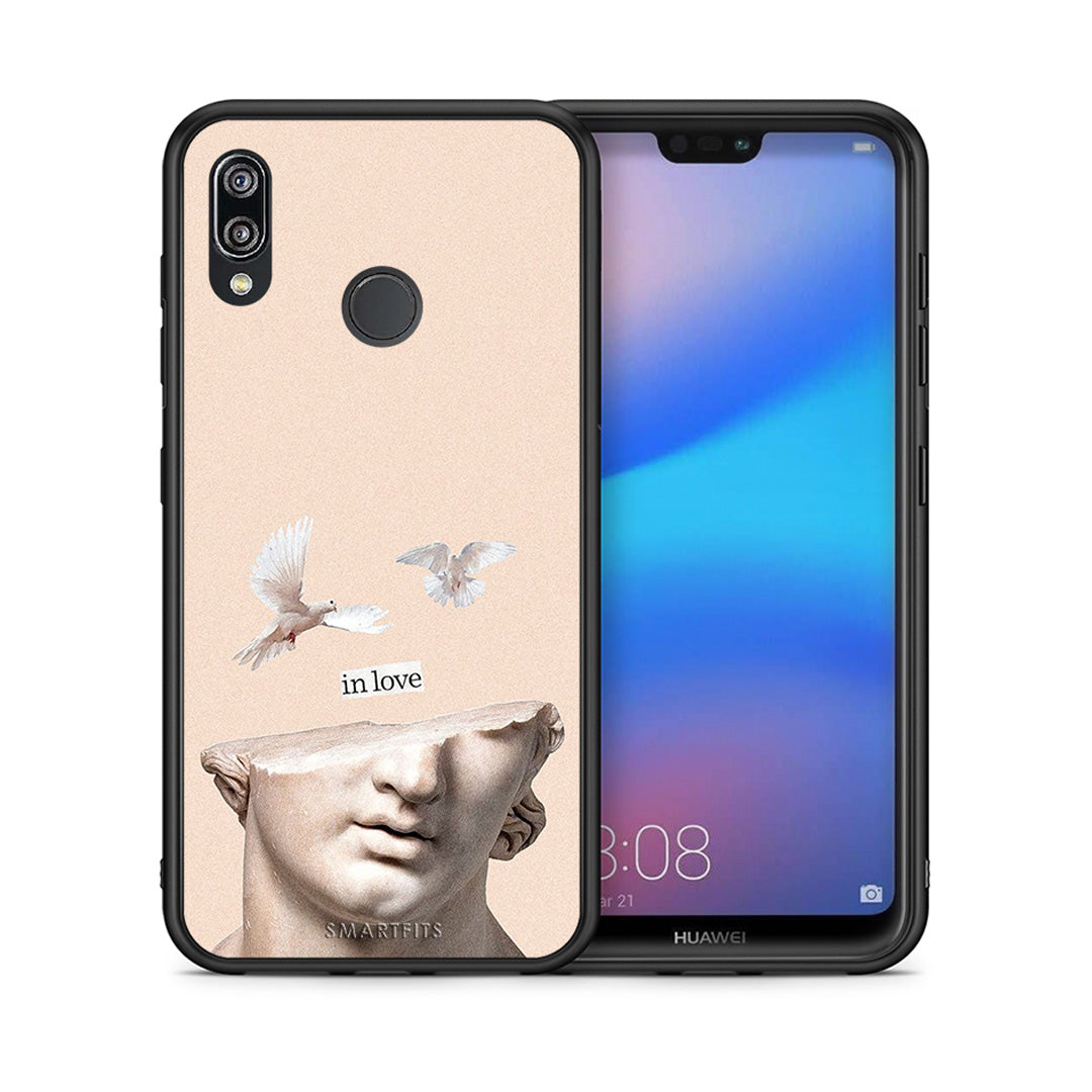 Θήκη Huawei P20 Lite In Love από τη Smartfits με σχέδιο στο πίσω μέρος και μαύρο περίβλημα | Huawei P20 Lite In Love case with colorful back and black bezels