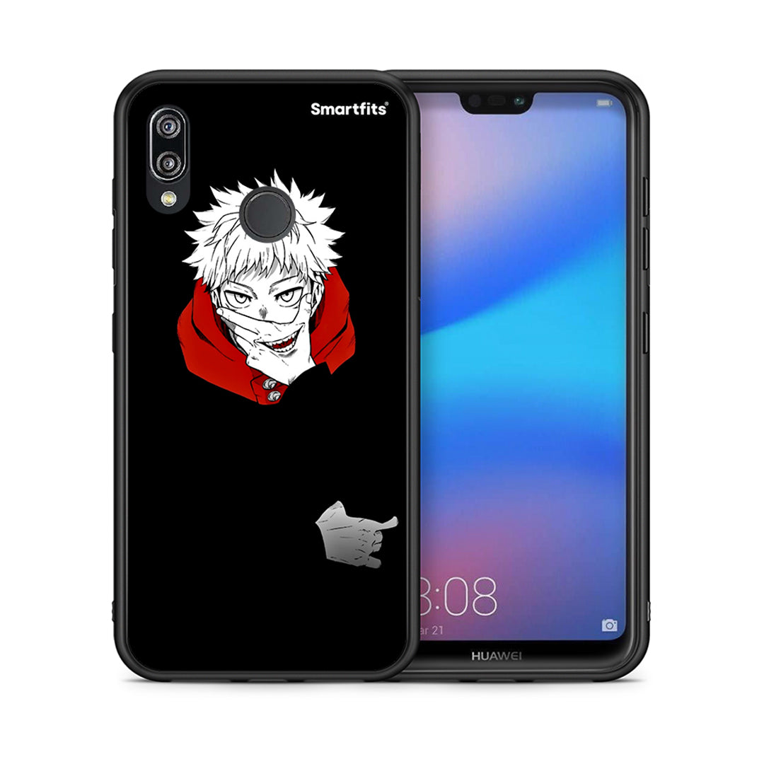 Θήκη Huawei P20 Lite Itadori Anime από τη Smartfits με σχέδιο στο πίσω μέρος και μαύρο περίβλημα | Huawei P20 Lite Itadori Anime case with colorful back and black bezels
