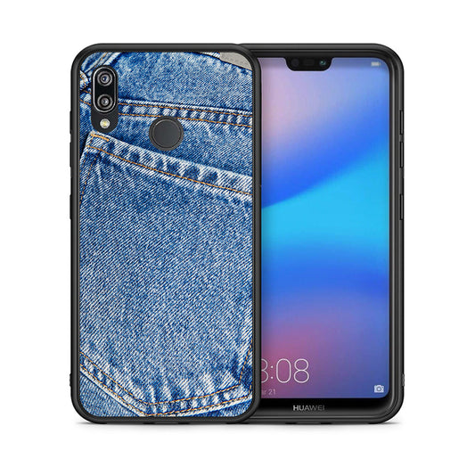 Θήκη Huawei P20 Lite Jeans Pocket από τη Smartfits με σχέδιο στο πίσω μέρος και μαύρο περίβλημα | Huawei P20 Lite Jeans Pocket case with colorful back and black bezels