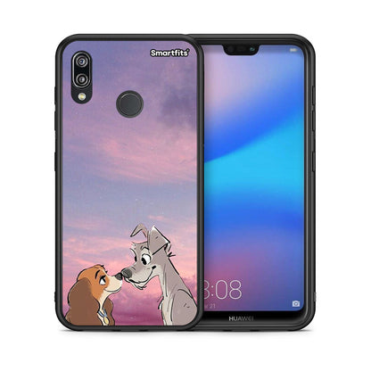 Θήκη Huawei P20 Lite Lady And Tramp από τη Smartfits με σχέδιο στο πίσω μέρος και μαύρο περίβλημα | Huawei P20 Lite Lady And Tramp case with colorful back and black bezels