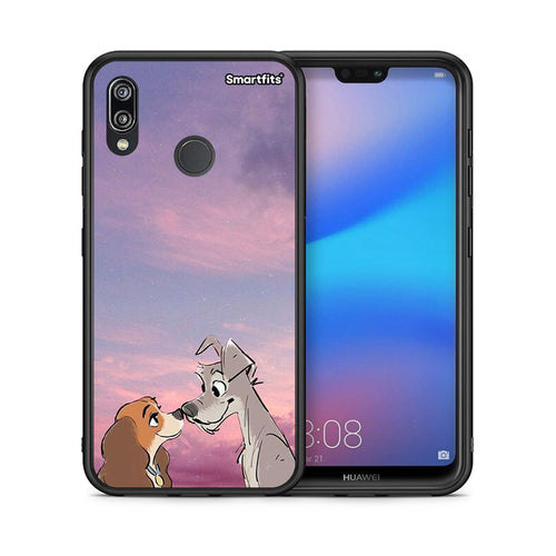Θήκη Huawei P20 Lite Lady And Tramp από τη Smartfits με σχέδιο στο πίσω μέρος και μαύρο περίβλημα | Huawei P20 Lite Lady And Tramp case with colorful back and black bezels