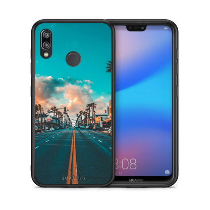 Θήκη Huawei P20 Lite City Landscape από τη Smartfits με σχέδιο στο πίσω μέρος και μαύρο περίβλημα | Huawei P20 Lite City Landscape case with colorful back and black bezels