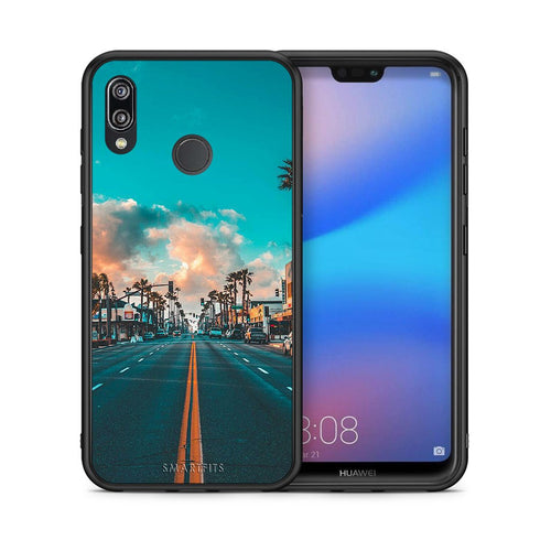 Θήκη Huawei P20 Lite City Landscape από τη Smartfits με σχέδιο στο πίσω μέρος και μαύρο περίβλημα | Huawei P20 Lite City Landscape case with colorful back and black bezels