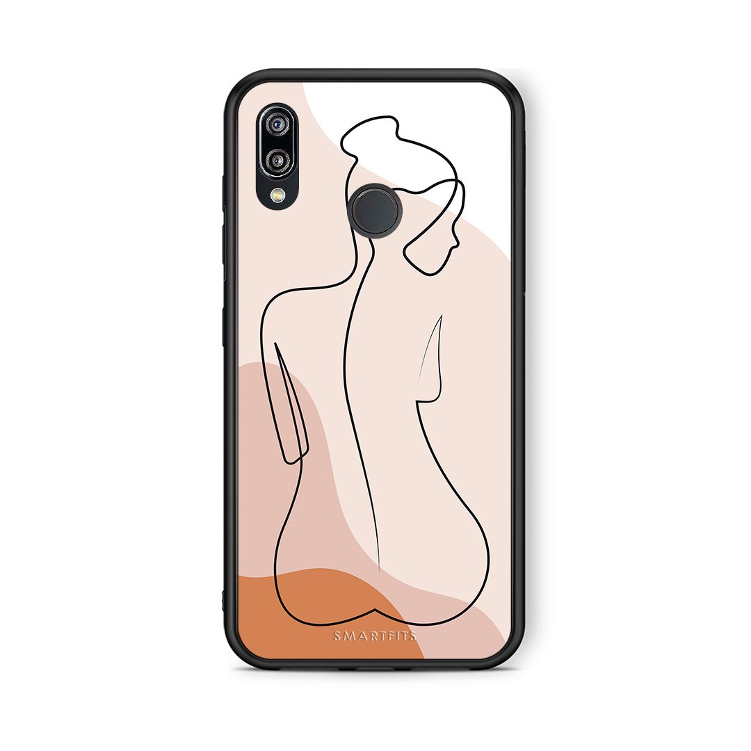 Huawei P20 Lite LineArt Woman θήκη από τη Smartfits με σχέδιο στο πίσω μέρος και μαύρο περίβλημα | Smartphone case with colorful back and black bezels by Smartfits