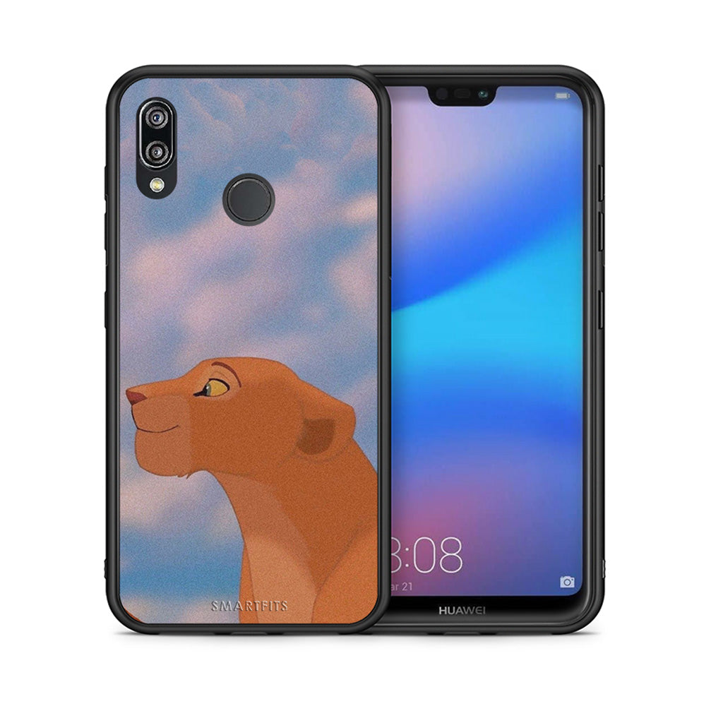 Θήκη Αγίου Βαλεντίνου Huawei P20 Lite Lion Love 2 από τη Smartfits με σχέδιο στο πίσω μέρος και μαύρο περίβλημα | Huawei P20 Lite Lion Love 2 case with colorful back and black bezels