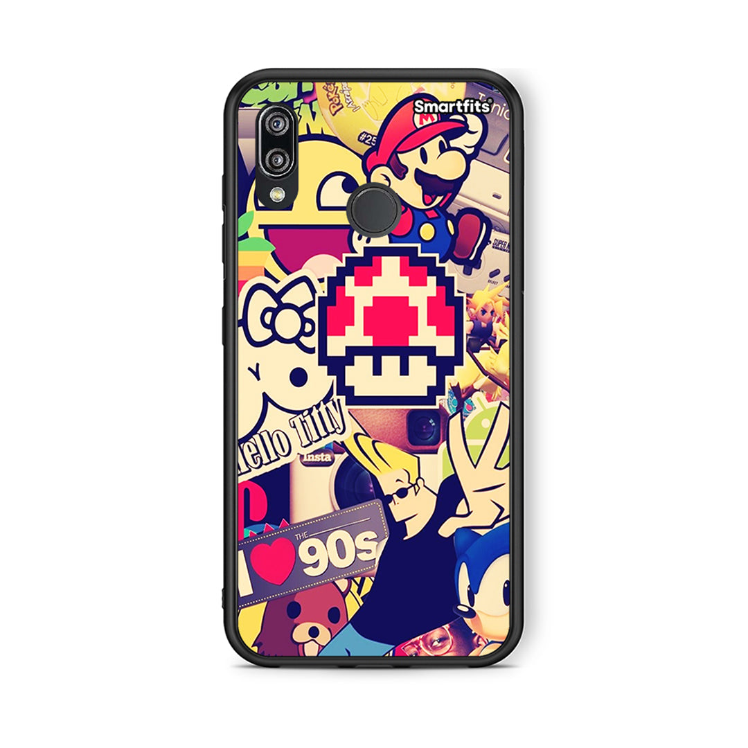 Huawei P20 Lite Love The 90s θήκη από τη Smartfits με σχέδιο στο πίσω μέρος και μαύρο περίβλημα | Smartphone case with colorful back and black bezels by Smartfits