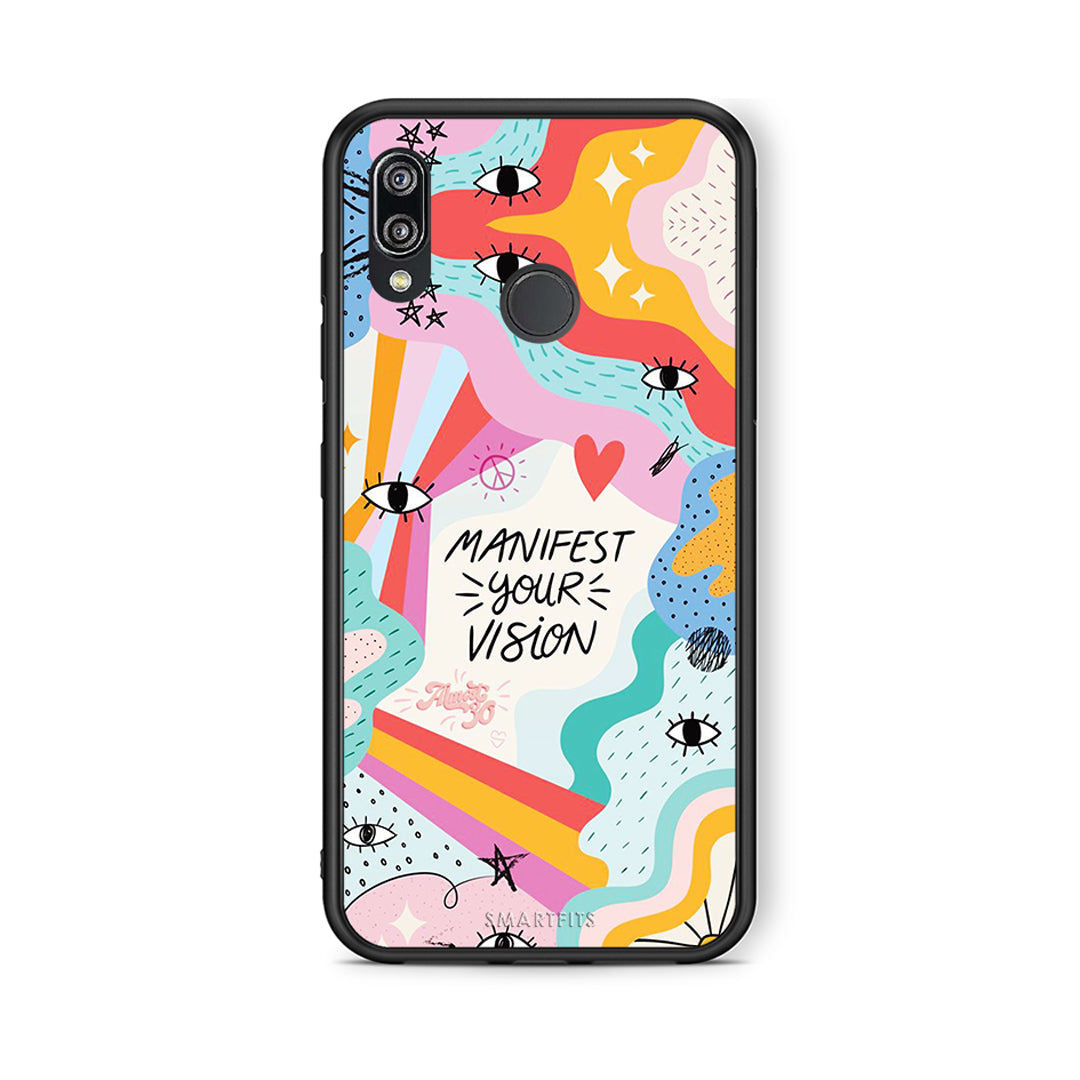 Huawei P20 Lite Manifest Your Vision θήκη από τη Smartfits με σχέδιο στο πίσω μέρος και μαύρο περίβλημα | Smartphone case with colorful back and black bezels by Smartfits