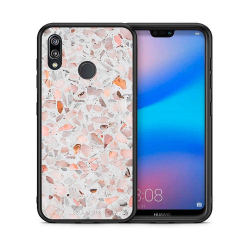 Θήκη Huawei P20 Lite Marble Terrazzo από τη Smartfits με σχέδιο στο πίσω μέρος και μαύρο περίβλημα | Huawei P20 Lite Marble Terrazzo case with colorful back and black bezels