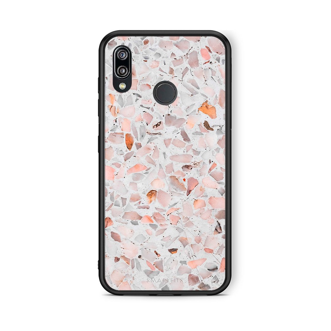 Huawei P20 Lite Marble Terrazzo θήκη από τη Smartfits με σχέδιο στο πίσω μέρος και μαύρο περίβλημα | Smartphone case with colorful back and black bezels by Smartfits