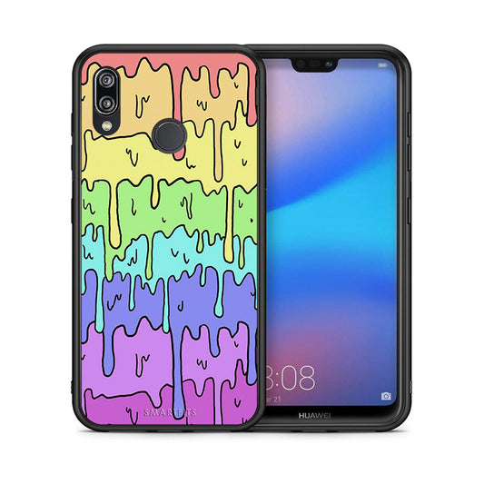 Θήκη Huawei P20 Lite Melting Rainbow από τη Smartfits με σχέδιο στο πίσω μέρος και μαύρο περίβλημα | Huawei P20 Lite Melting Rainbow case with colorful back and black bezels