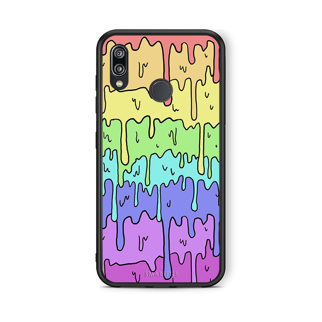 Huawei P20 Lite Melting Rainbow θήκη από τη Smartfits με σχέδιο στο πίσω μέρος και μαύρο περίβλημα | Smartphone case with colorful back and black bezels by Smartfits