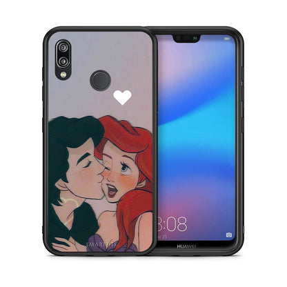 Θήκη Αγίου Βαλεντίνου Huawei P20 Lite Mermaid Love από τη Smartfits με σχέδιο στο πίσω μέρος και μαύρο περίβλημα | Huawei P20 Lite Mermaid Love case with colorful back and black bezels