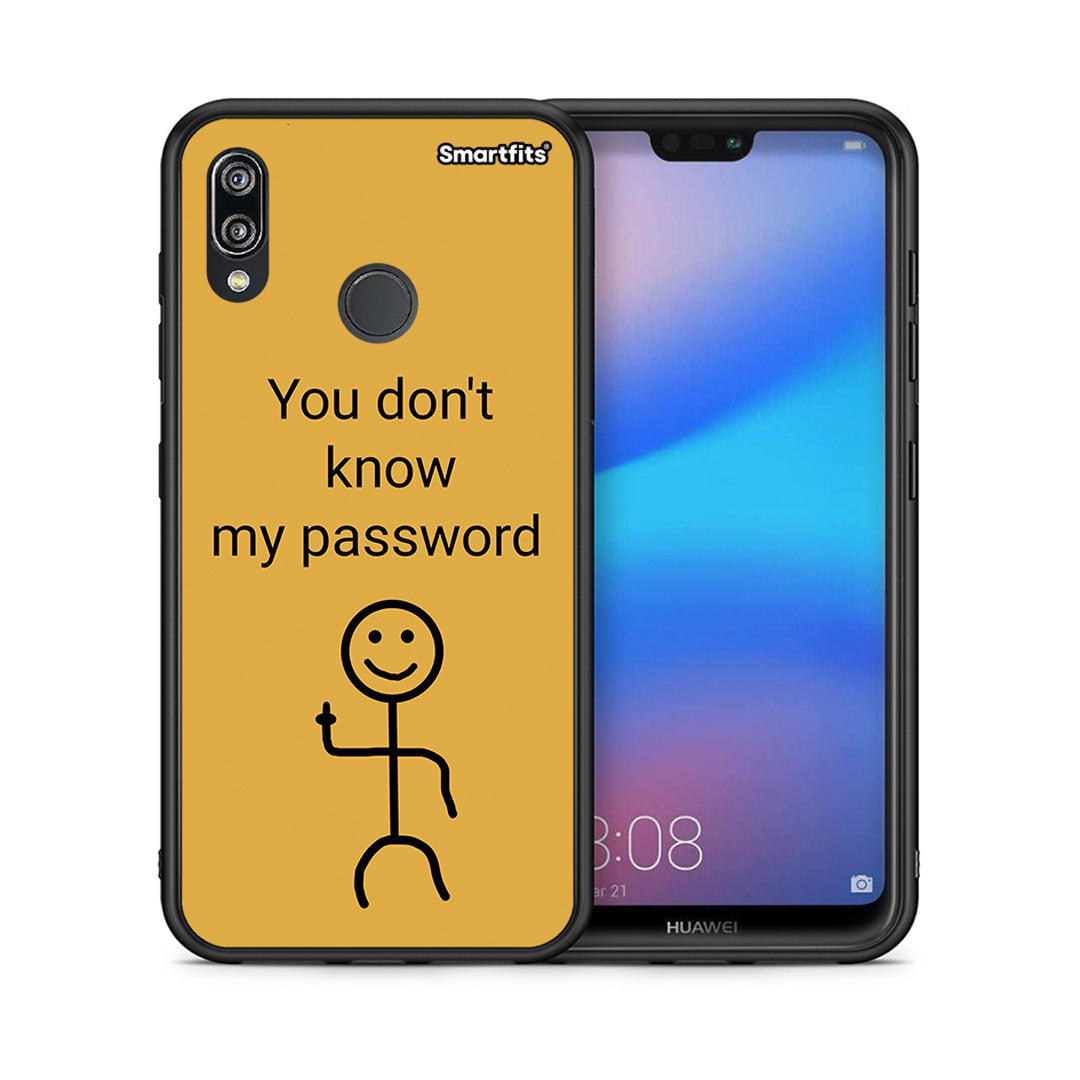 Θήκη Huawei P20 Lite My Password από τη Smartfits με σχέδιο στο πίσω μέρος και μαύρο περίβλημα | Huawei P20 Lite My Password case with colorful back and black bezels