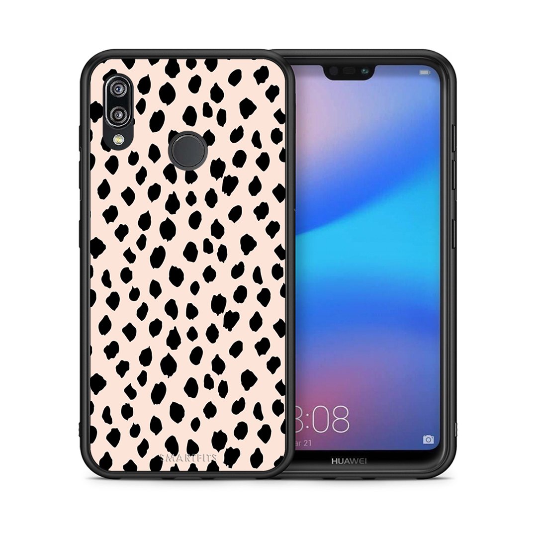 Θήκη Huawei P20 Lite New Polka Dots από τη Smartfits με σχέδιο στο πίσω μέρος και μαύρο περίβλημα | Huawei P20 Lite New Polka Dots case with colorful back and black bezels