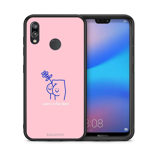 Θήκη Huawei P20 Lite Nice Day από τη Smartfits με σχέδιο στο πίσω μέρος και μαύρο περίβλημα | Huawei P20 Lite Nice Day case with colorful back and black bezels