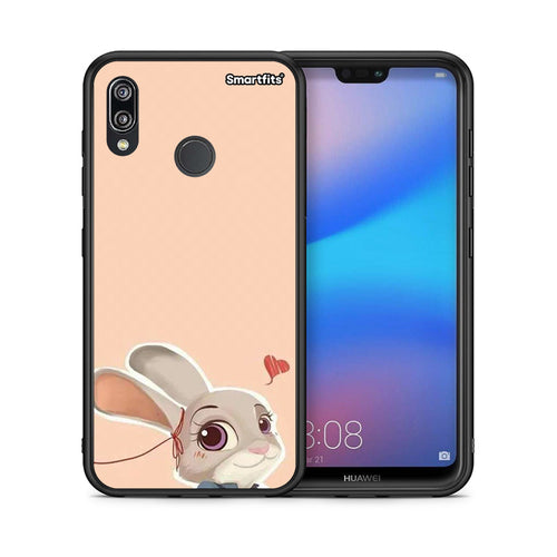Θήκη Huawei P20 Lite Nick Wilde And Judy Hopps Love 2 από τη Smartfits με σχέδιο στο πίσω μέρος και μαύρο περίβλημα | Huawei P20 Lite Nick Wilde And Judy Hopps Love 2 case with colorful back and black bezels