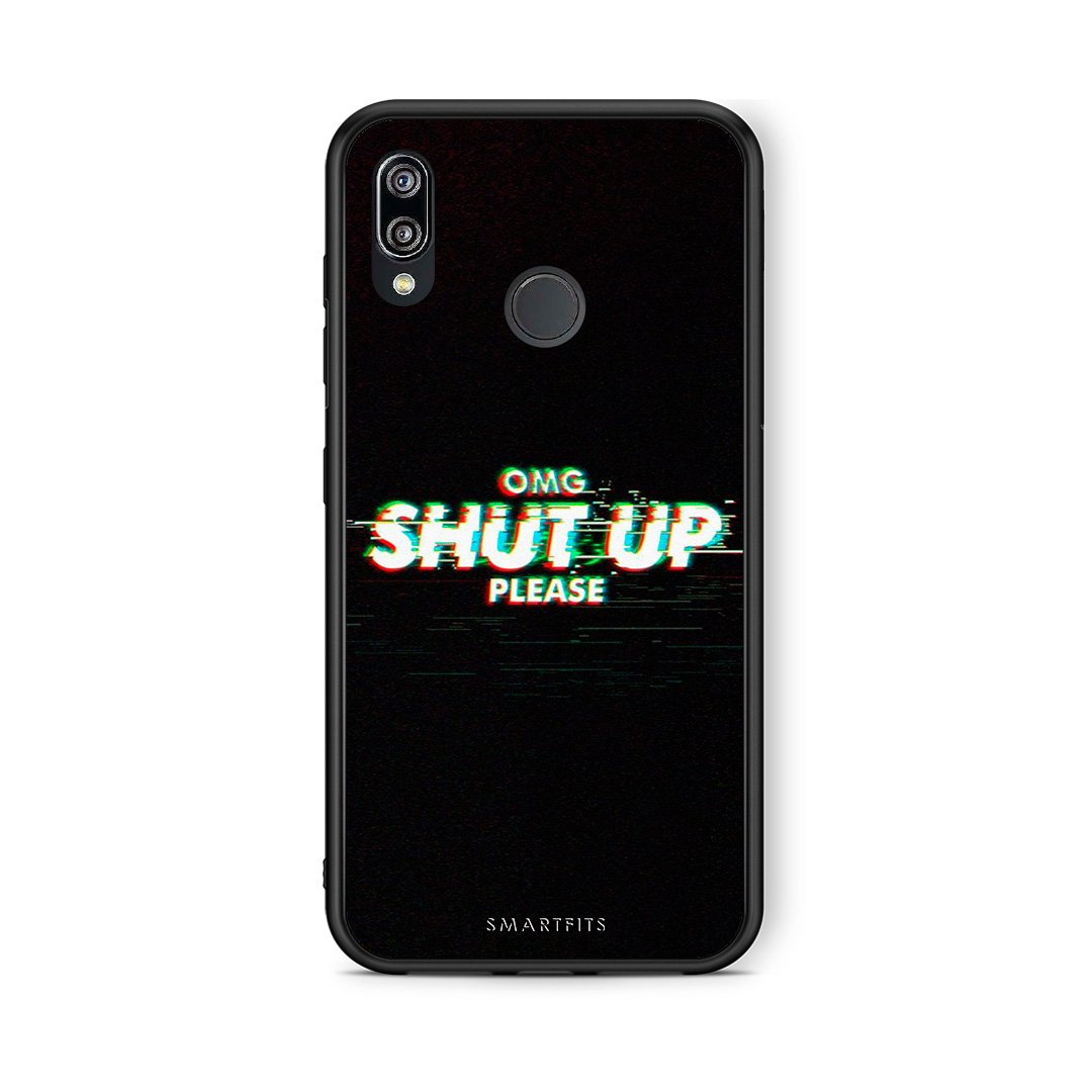 Huawei P20 Lite OMG ShutUp θήκη από τη Smartfits με σχέδιο στο πίσω μέρος και μαύρο περίβλημα | Smartphone case with colorful back and black bezels by Smartfits