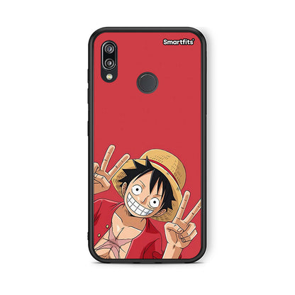 Huawei P20 Lite Pirate Luffy Θήκη από τη Smartfits με σχέδιο στο πίσω μέρος και μαύρο περίβλημα | Smartphone case with colorful back and black bezels by Smartfits