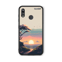 Thumbnail for Huawei P20 Lite Pixel Sunset Θήκη από τη Smartfits με σχέδιο στο πίσω μέρος και μαύρο περίβλημα | Smartphone case with colorful back and black bezels by Smartfits