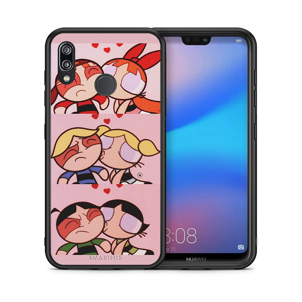 Θήκη Αγίου Βαλεντίνου Huawei P20 Lite Puff Love από τη Smartfits με σχέδιο στο πίσω μέρος και μαύρο περίβλημα | Huawei P20 Lite Puff Love case with colorful back and black bezels