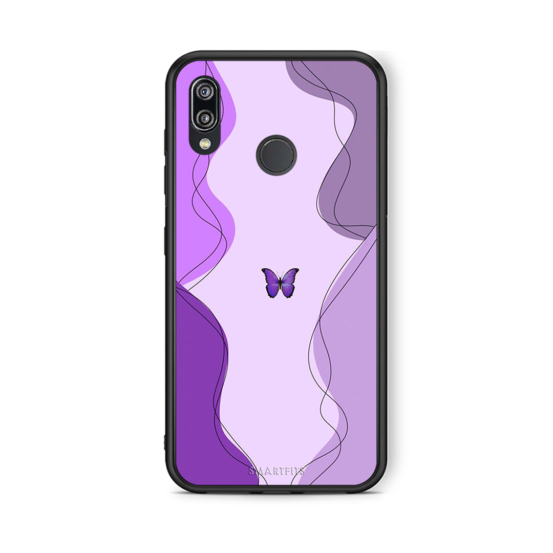 Huawei P20 Lite Purple Mariposa Θήκη Αγίου Βαλεντίνου από τη Smartfits με σχέδιο στο πίσω μέρος και μαύρο περίβλημα | Smartphone case with colorful back and black bezels by Smartfits
