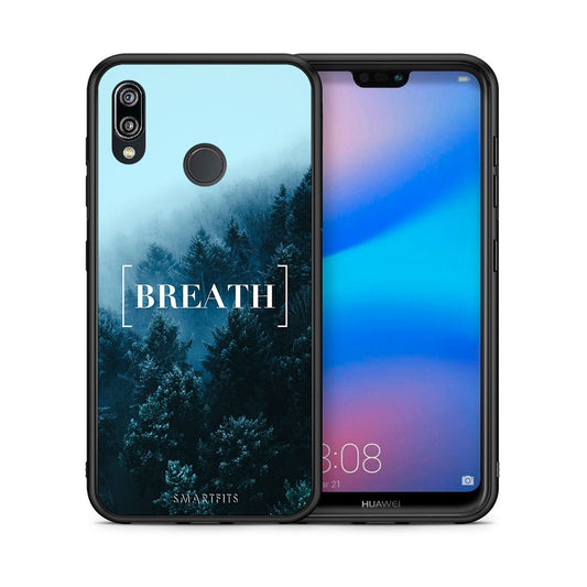 Θήκη Huawei P20 Lite Breath Quote από τη Smartfits με σχέδιο στο πίσω μέρος και μαύρο περίβλημα | Huawei P20 Lite Breath Quote case with colorful back and black bezels