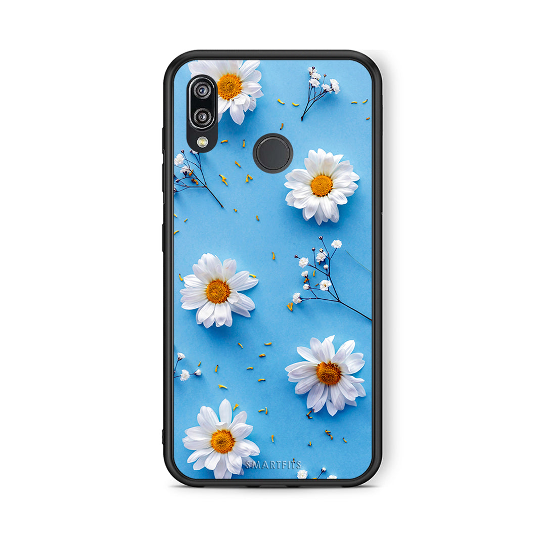 Huawei P20 Lite Real Daisies θήκη από τη Smartfits με σχέδιο στο πίσω μέρος και μαύρο περίβλημα | Smartphone case with colorful back and black bezels by Smartfits