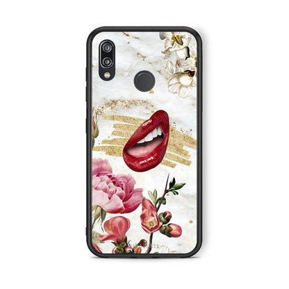 Huawei P20 Lite Red Lips θήκη από τη Smartfits με σχέδιο στο πίσω μέρος και μαύρο περίβλημα | Smartphone case with colorful back and black bezels by Smartfits
