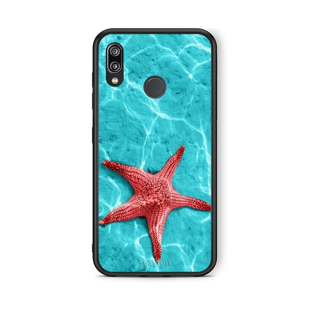 Huawei P20 Lite Red Starfish Θήκη από τη Smartfits με σχέδιο στο πίσω μέρος και μαύρο περίβλημα | Smartphone case with colorful back and black bezels by Smartfits