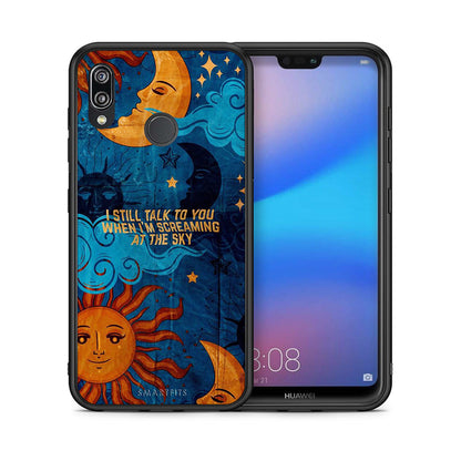 Θήκη Huawei P20 Lite Screaming Sky από τη Smartfits με σχέδιο στο πίσω μέρος και μαύρο περίβλημα | Huawei P20 Lite Screaming Sky case with colorful back and black bezels