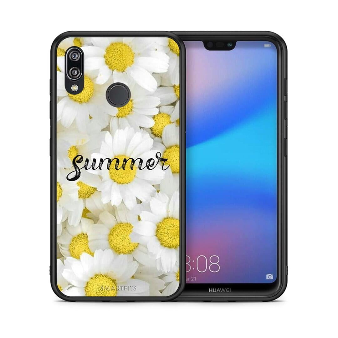 Θήκη Huawei P20 Lite Summer Daisies από τη Smartfits με σχέδιο στο πίσω μέρος και μαύρο περίβλημα | Huawei P20 Lite Summer Daisies case with colorful back and black bezels