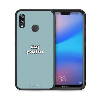 Θήκη Huawei P20 Lite Positive Text από τη Smartfits με σχέδιο στο πίσω μέρος και μαύρο περίβλημα | Huawei P20 Lite Positive Text case with colorful back and black bezels
