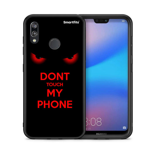 Θήκη Huawei P20 Lite Touch My Phone από τη Smartfits με σχέδιο στο πίσω μέρος και μαύρο περίβλημα | Huawei P20 Lite Touch My Phone case with colorful back and black bezels