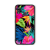 Thumbnail for Huawei P20 Lite Tropical Flowers θήκη από τη Smartfits με σχέδιο στο πίσω μέρος και μαύρο περίβλημα | Smartphone case with colorful back and black bezels by Smartfits