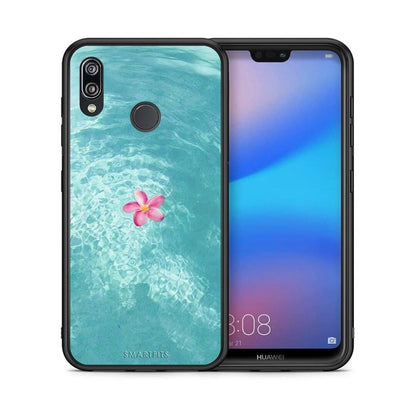 Θήκη Huawei P20 Lite Water Flower από τη Smartfits με σχέδιο στο πίσω μέρος και μαύρο περίβλημα | Huawei P20 Lite Water Flower case with colorful back and black bezels