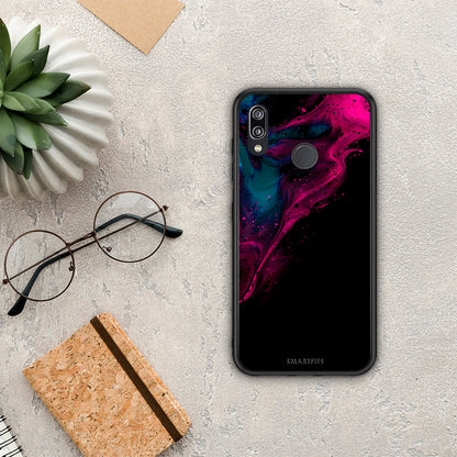 Watercolor Pink Black - Huawei P20 Lite θήκη