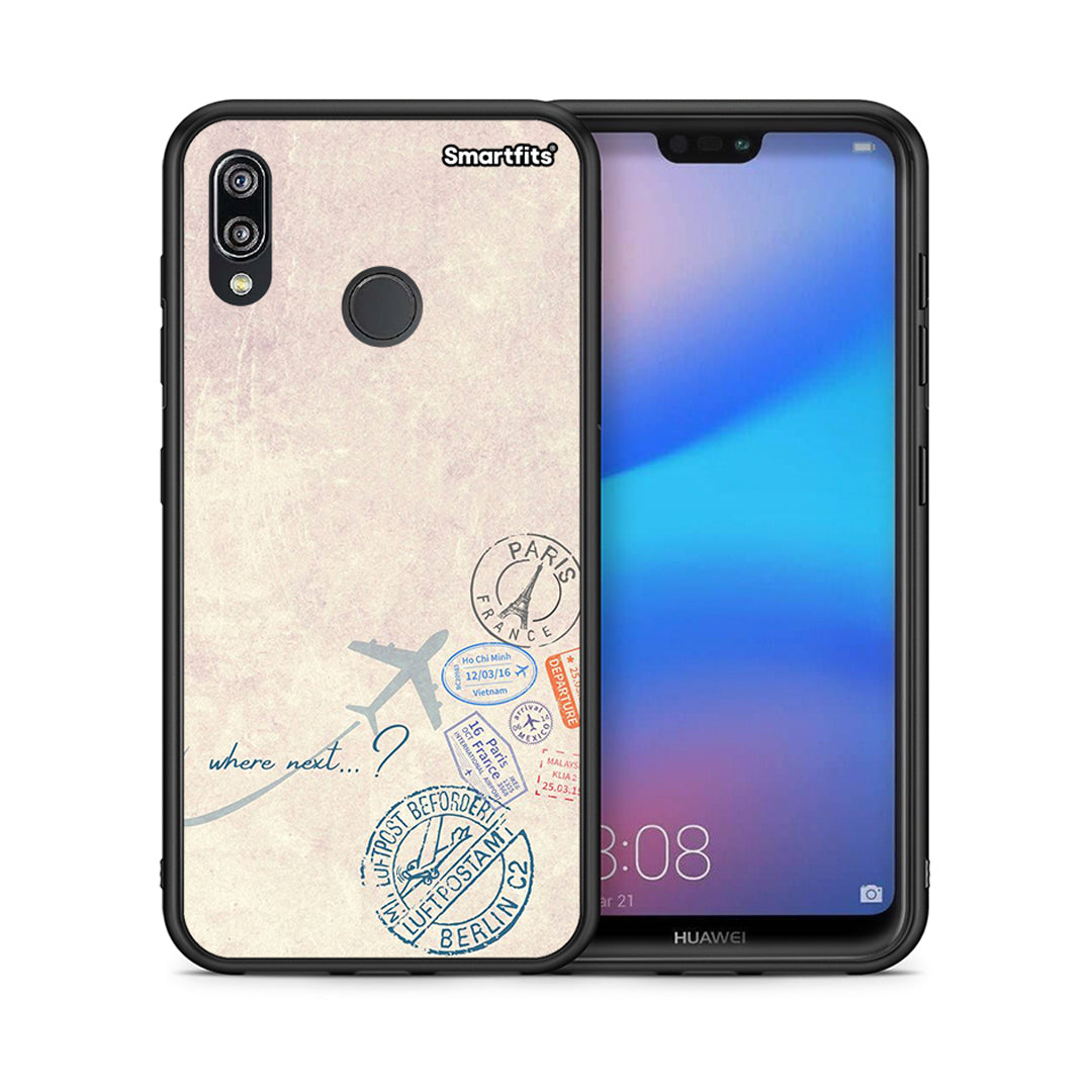 Θήκη Huawei P20 Lite Where Next από τη Smartfits με σχέδιο στο πίσω μέρος και μαύρο περίβλημα | Huawei P20 Lite Where Next case with colorful back and black bezels