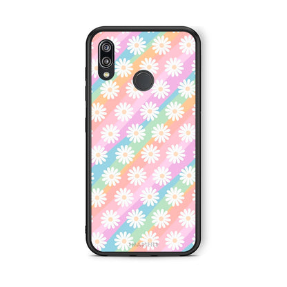 Huawei P20 Lite White Daisies θήκη από τη Smartfits με σχέδιο στο πίσω μέρος και μαύρο περίβλημα | Smartphone case with colorful back and black bezels by Smartfits