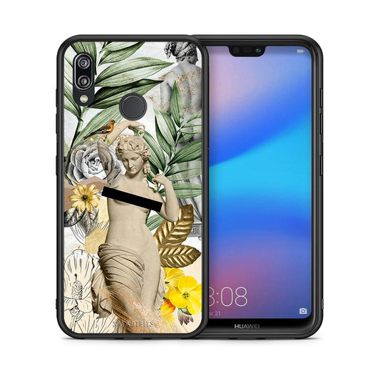 Θήκη Huawei P20 Lite Woman Statue από τη Smartfits με σχέδιο στο πίσω μέρος και μαύρο περίβλημα | Huawei P20 Lite Woman Statue case with colorful back and black bezels