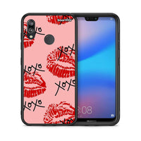 Thumbnail for Θήκη Huawei P20 Lite XOXO Lips από τη Smartfits με σχέδιο στο πίσω μέρος και μαύρο περίβλημα | Huawei P20 Lite XOXO Lips case with colorful back and black bezels