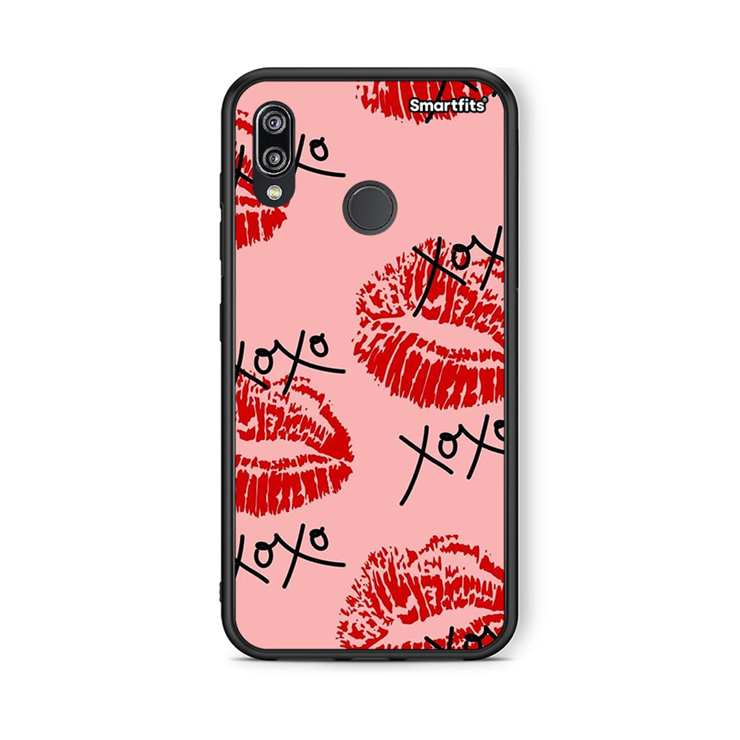 Huawei P20 Lite XOXO Lips θήκη από τη Smartfits με σχέδιο στο πίσω μέρος και μαύρο περίβλημα | Smartphone case with colorful back and black bezels by Smartfits