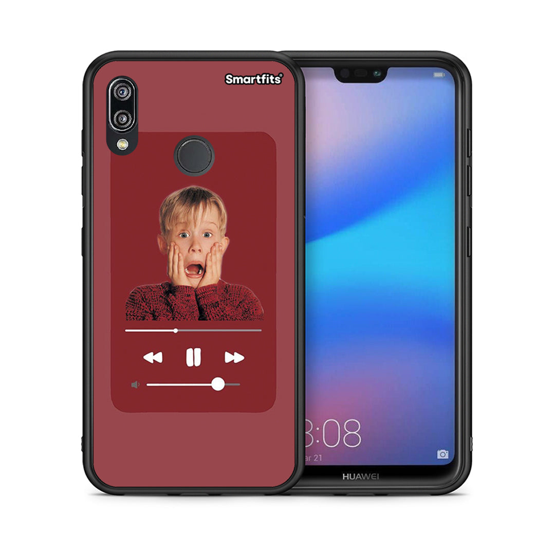 Θήκη Huawei P20 Lite Xmas Alone Music από τη Smartfits με σχέδιο στο πίσω μέρος και μαύρο περίβλημα | Huawei P20 Lite Xmas Alone Music case with colorful back and black bezels