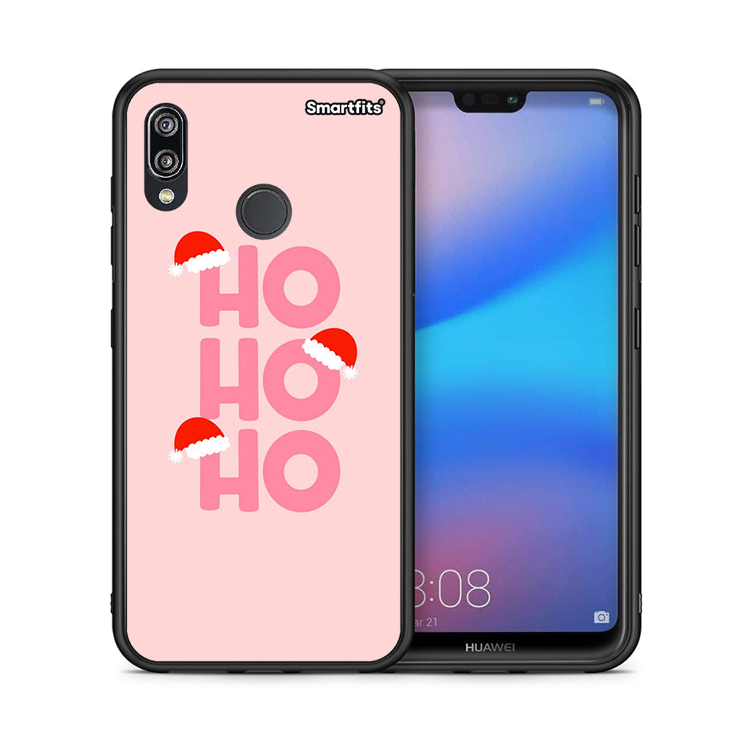 Θήκη Huawei P20 Lite Xmas Ho Ho Ho από τη Smartfits με σχέδιο στο πίσω μέρος και μαύρο περίβλημα | Huawei P20 Lite Xmas Ho Ho Ho case with colorful back and black bezels