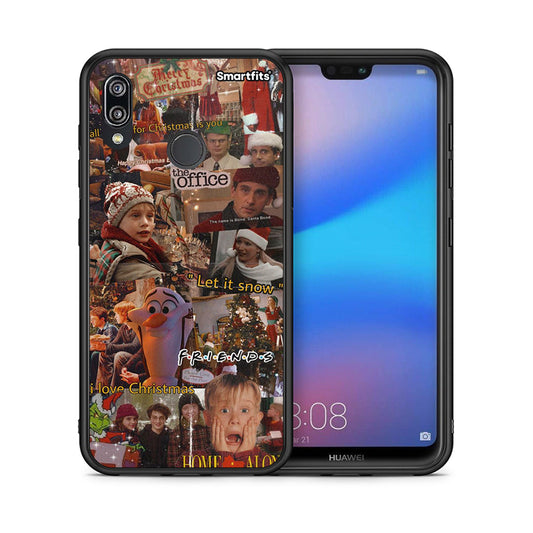 Θήκη Huawei P20 Lite Xmas Wishes από τη Smartfits με σχέδιο στο πίσω μέρος και μαύρο περίβλημα | Huawei P20 Lite Xmas Wishes case with colorful back and black bezels