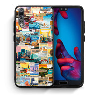 Thumbnail for Θήκη Huawei P20 Live To Travel από τη Smartfits με σχέδιο στο πίσω μέρος και μαύρο περίβλημα | Huawei P20 Live To Travel case with colorful back and black bezels