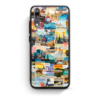 Thumbnail for Huawei P20 Live To Travel θήκη από τη Smartfits με σχέδιο στο πίσω μέρος και μαύρο περίβλημα | Smartphone case with colorful back and black bezels by Smartfits