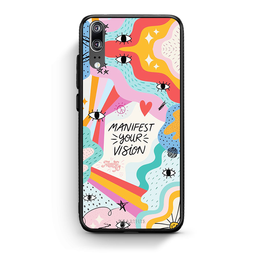 Huawei P20 Manifest Your Vision θήκη από τη Smartfits με σχέδιο στο πίσω μέρος και μαύρο περίβλημα | Smartphone case with colorful back and black bezels by Smartfits