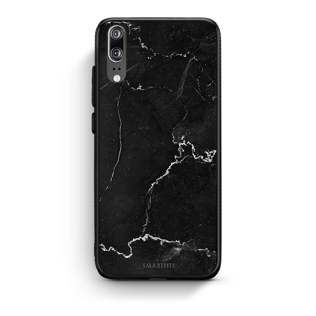 Huawei P20 Marble Black θήκη από τη Smartfits με σχέδιο στο πίσω μέρος και μαύρο περίβλημα | Smartphone case with colorful back and black bezels by Smartfits